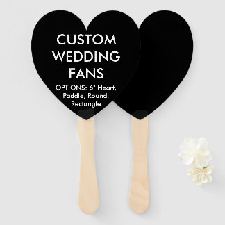 Abanico FANS personalizados BODAS DE CORAZÓN NEGRO