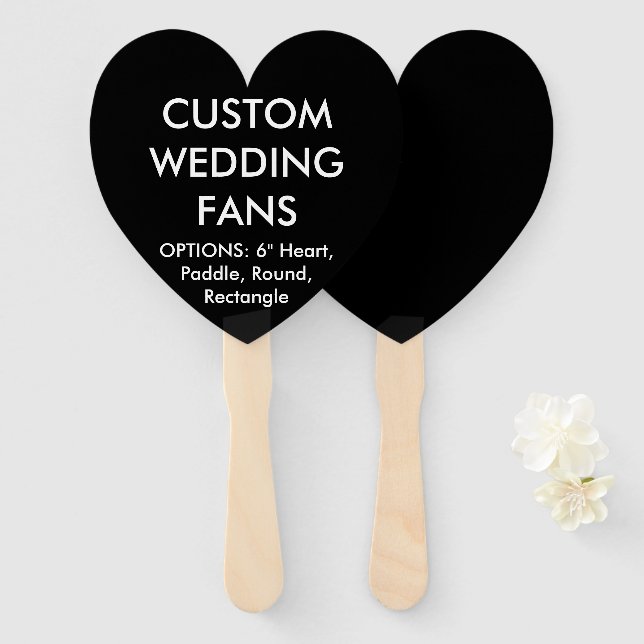 Abanico FANS personalizados BODAS DE CORAZÓN NEGRO (Anverso y reverso)