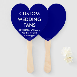 Abanico FANS personalizados BODAS NAVY HEART