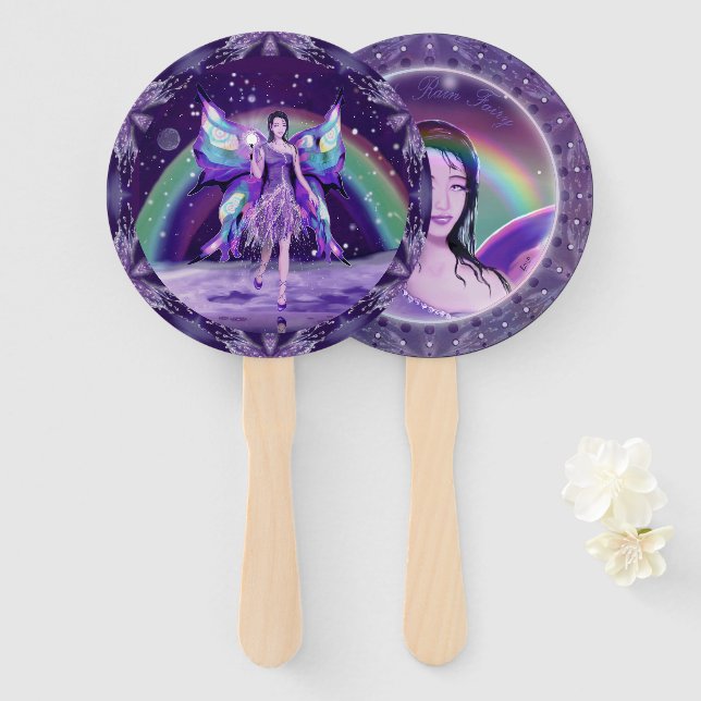 Abanico Faro morado de lluvia (Anverso y reverso)