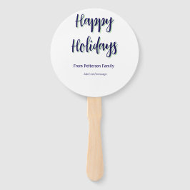 Abanico Felices vacaciones Navidades verdes azules y moder