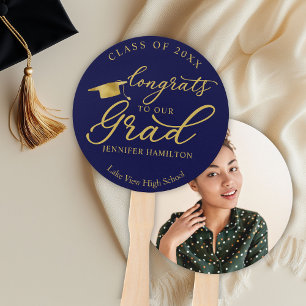 Abanico Felicidades a Nuestro Graduado  Simple Foto de Gra