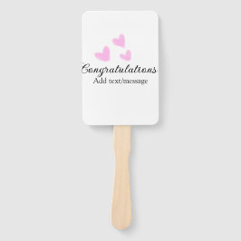 Abanico Felicidades de corazón rosado graduación acuarela 