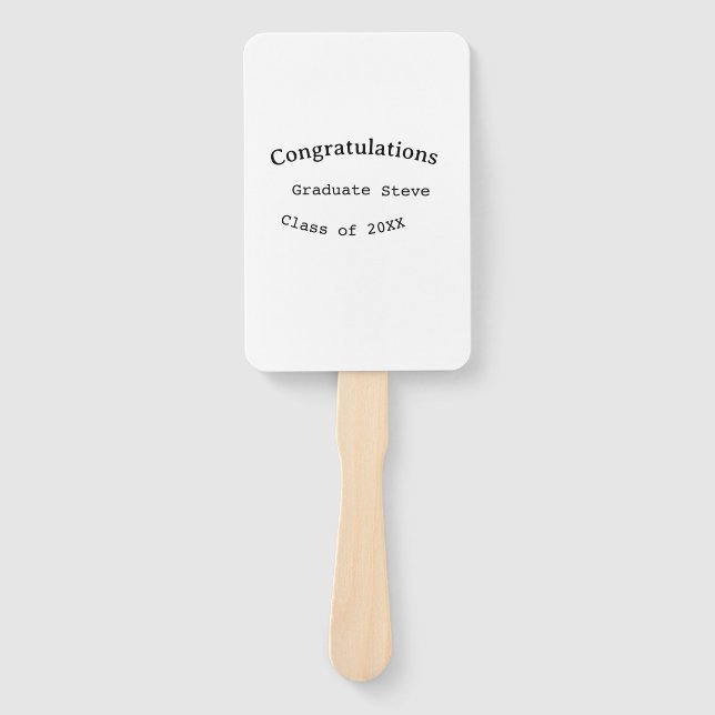 Abanico Felicidades graduado nombre promoción de 20XX tipo (Anverso)