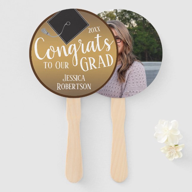 Abanico Felicitaciones a nuestra clase de posgrado de 2021 (Anverso y reverso)