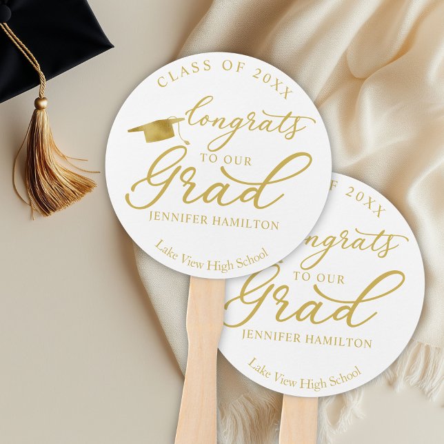 Abanico Felicitaciones A Nuestro Grado Simple Elegante Gra (Subido por el creador)