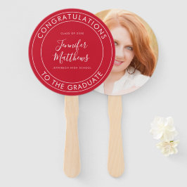 Abanico Felicitaciones al graduado rojo