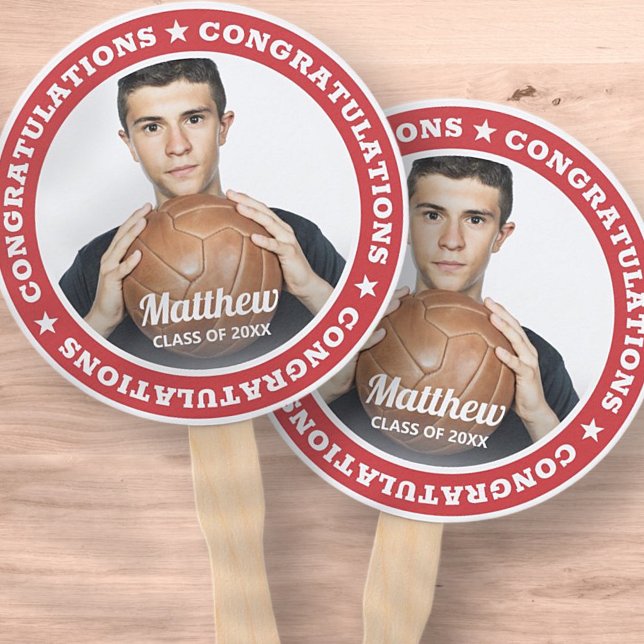 Abanico Felicitaciones Grad Class of 20XX Modern Photo (Subido por el creador)