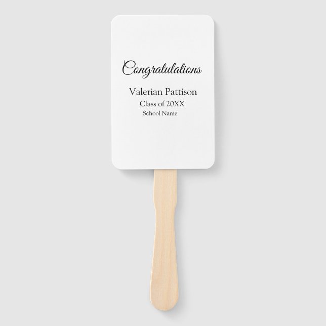 Abanico Felicitaciones graduado agregar nombre de escuela  (Anverso)