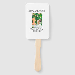 Abanico Feliz 1° cumpleaños foto simple y elegante moda