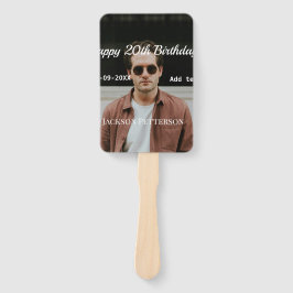 Abanico Feliz 20 cumpleaños foto simple añadir nombre fech