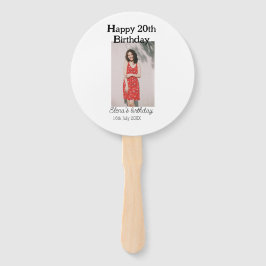 Abanico Feliz 20 cumpleaños foto simple moderna mínima