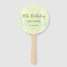 Abanico Feliz 30 cumpleaños naranja amarillo acuarela