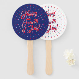 Abanico Feliz 4 de julio de diversión de estrellas blancas