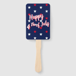 Abanico Feliz 4 de julio, estrellas rojas blancas azul mar