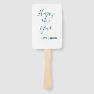 Abanico Feliz año nuevo añádase nombre amor azul simple mí