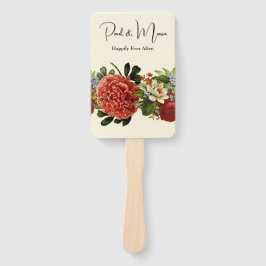 Abanico Feliz año tras día de tapicería floral retro de BO