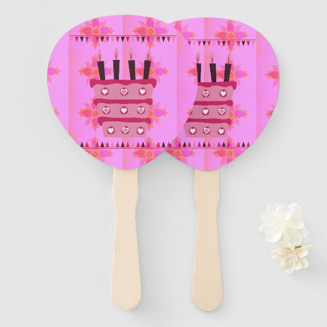 Abanico Feliz cumpleaños, bienaventurada (Anverso y reverso)