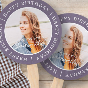 Abanico Feliz cumpleaños, simple foto de un Personalizado