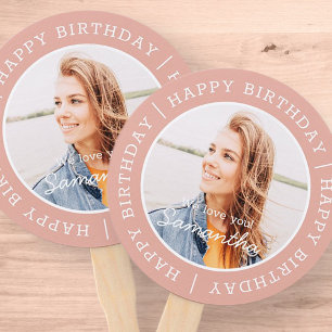 Abanico Feliz cumpleaños, simple foto de un Personalizado