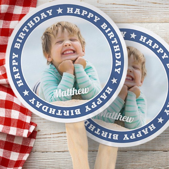 Abanico Feliz cumpleaños, simple foto de un Personalizado  (Subido por el creador)