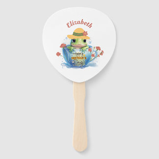 Abanico Feliz Día de la Madre Rana y Sombrero en una Taza