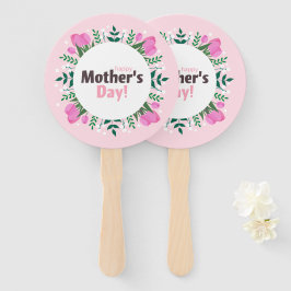 Abanico Feliz Día de la Madre Tulipanes rosados
