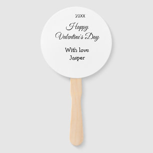 Abanico Feliz día de San Valentín nombre amor simple año e