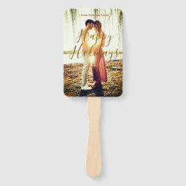 Abanico Feliz feriados marrón agregar pareja de fotos fech