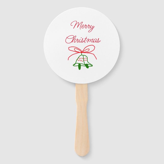 Abanico Feliz Navidad arcos rojos con campanas de jingle v (Anverso)