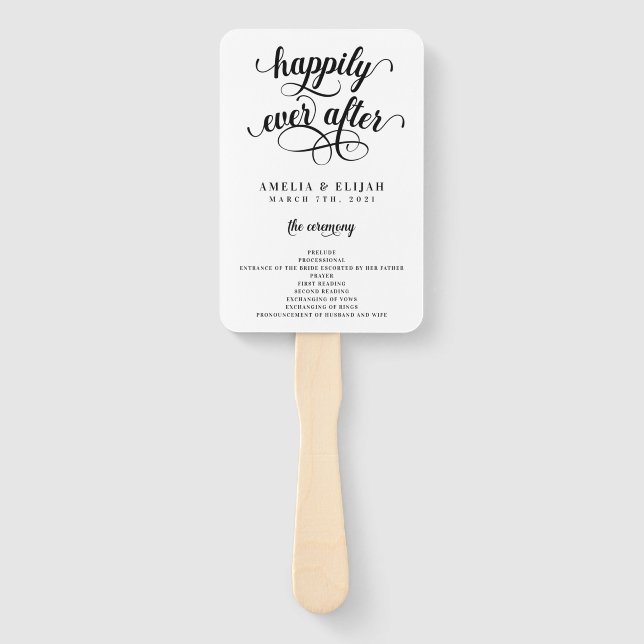 Abanico Feliz Nunca Después De La Ceremonia Boda (Anverso)