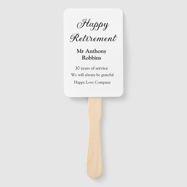 Abanico Feliz retiro añadir nombre años de servicio jubila (Anverso)