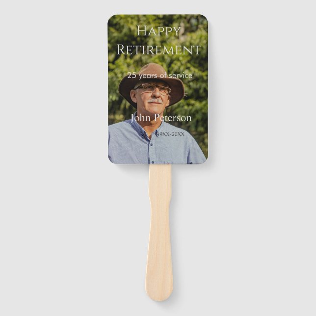 Abanico Feliz retiro foto nombre años de servicio (Anverso)