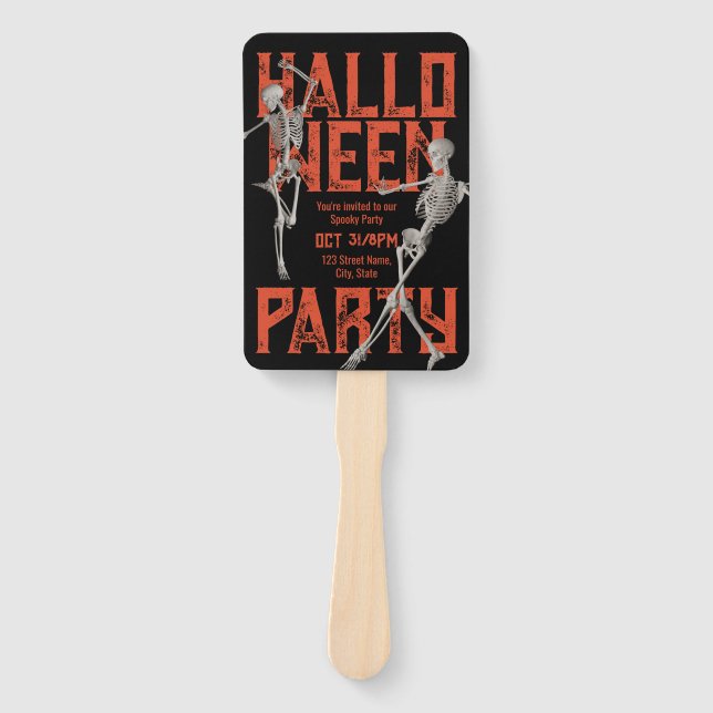 Abanico Fiesta de baile de Halloween personalizable (Anverso)