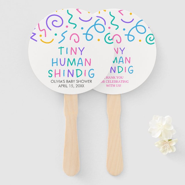 Abanico Fiesta de Bebé Humano Pequeño (Anverso y reverso)