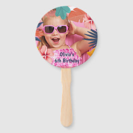 Abanico Fiesta de cumpleaños de verano tropical de Luau