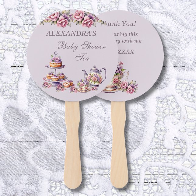 Abanico Fiesta de té floral rosa Lilac Baby Shower (Subido por el creador)
