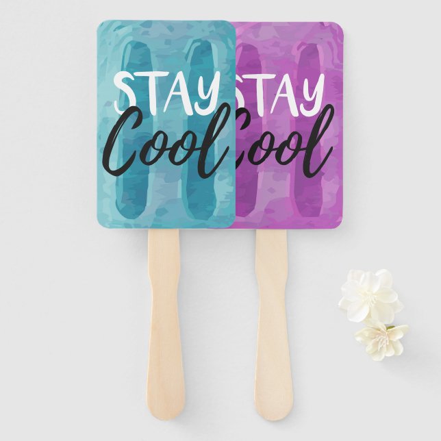 Abanico Fiesta de verano de Guay Blue & Purple Ice Pop (Anverso y reverso)
