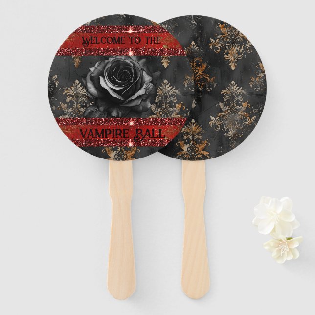 Abanico Fiesta vampiro espeluznante de Halloween (Anverso y reverso)