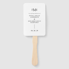 Abanico Fiona Negra y Negrita Negrita Monograma Boda moder