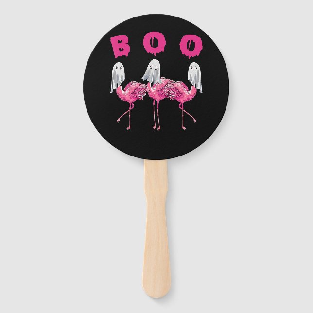 Abanico Flamencos | Disfraz Flamingo Boo Halloween (Anverso)
