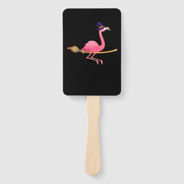 Abanico Flamencos | Gracioso Flamingo Witch Halloween (Anverso)