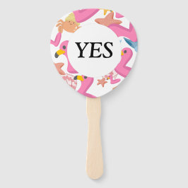 Abanico Flamingo summer party Yes No game