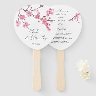 Abanico Flor de cerezo Rosa Programa de bodas