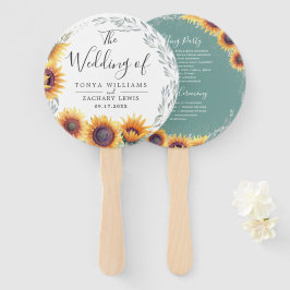 Abanico Flor de girasol de primavera | Programa de bodas