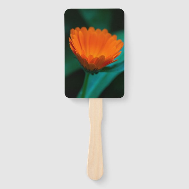 Abanico Flor de margarita naranja (Anverso)