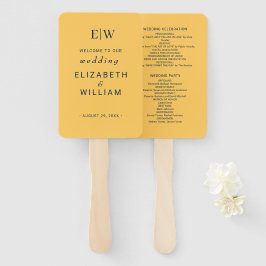 Abanico Flor de rayo simple elegante con Boda monograma