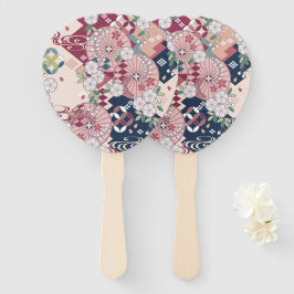 Abanico Flor floral de kimono rosa blanco inmaculado