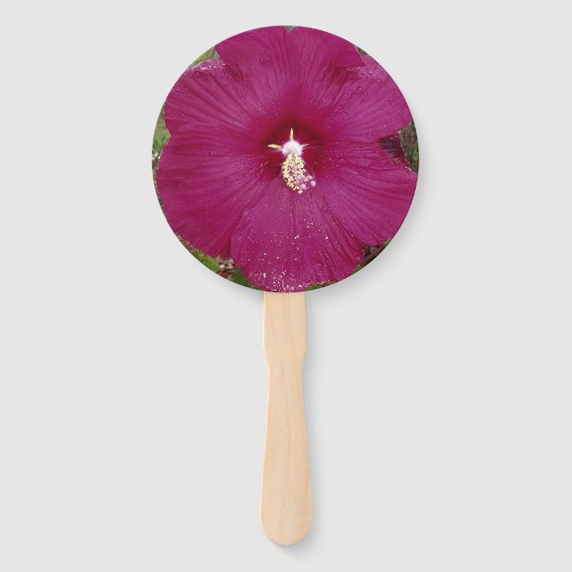 Abanico flor hibiscus de color rojo oscuro (Anverso)