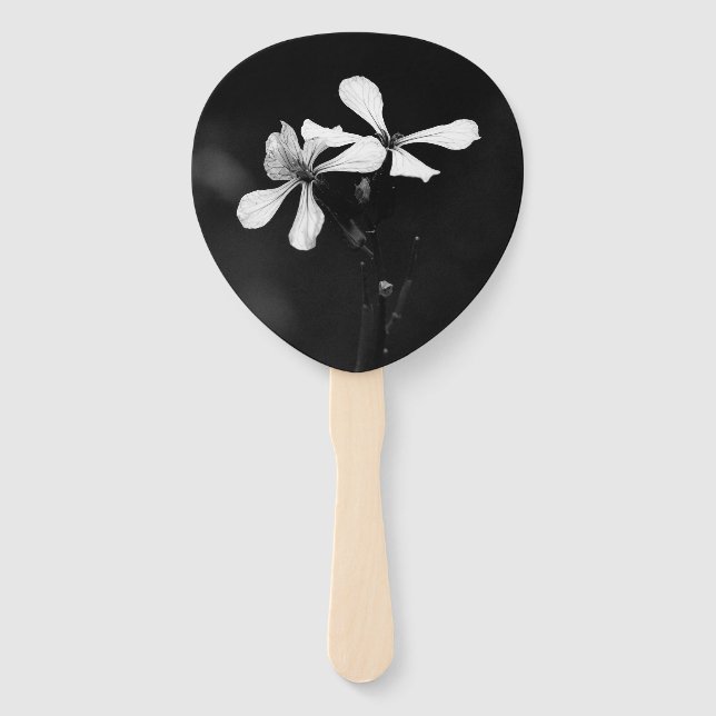 Abanico floral blanca y negra mínima (Anverso)